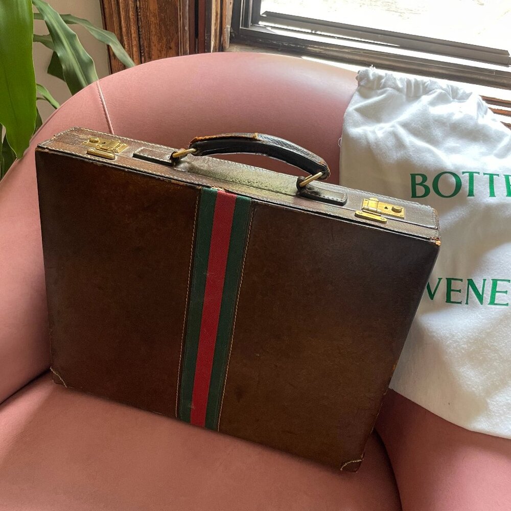 Vintage Gucci hard shell leather briefcase